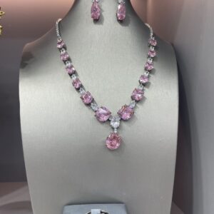 Pink Stone Necklace Set