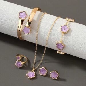 Necklace Bracelet Ear Ring & Nose Pin Set